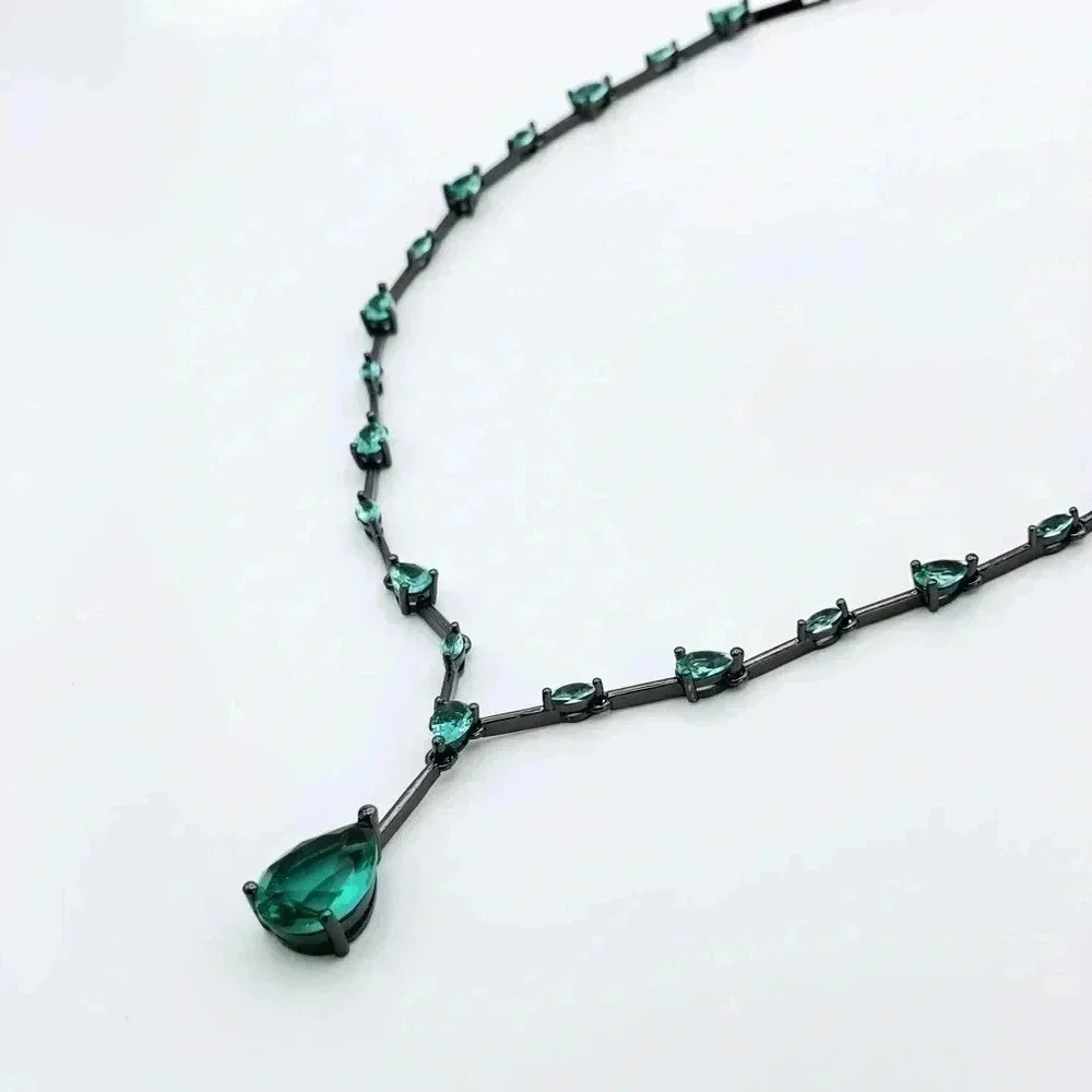 GLASS Stone Necklace | White Gold Plated | Dainty Necklace | Trendy |…